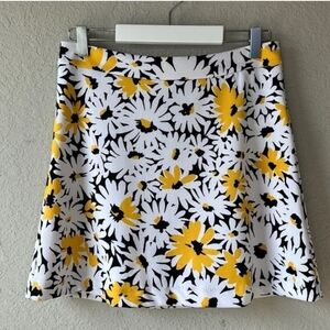 Michael Kors Floral A-Line Skirt - Yellow and Black